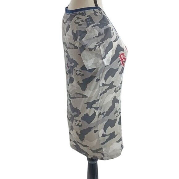 MLB Womens Atlanta Braves Camo V Neck Short Sleeve T Shirt Baseball Tee - Picture 4 of 10